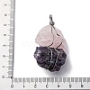 Natural Amethyst & Rose Quartz Nuggets Big Pendants G-K338-43P-02-3