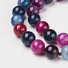 Natural Dyed Agate Beads Necklaces NJEW-F139-12mm-01-2