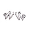 Gunmetal Plated Alloy Letter Pendants PALLOY-J718-01B-W-1