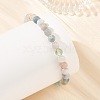 6MM Natural Aquamarine Round Beaded Stretch Bracelets BJEW-JB14423-2