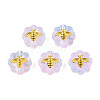 Transparent Spray Painted Glass Beads LAMP-N032-03-B03-2