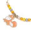 Thanksgiving Day Glass Beaded Braided Link Charm Bracelets BJEW-JB12560-4