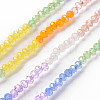 Transparent 7 Colors Electroplate Glass Beads Strands X-EGLA-T020-09-2