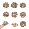 8Pcs 1-Hole Alloy Rhinestone Shank Buttons BUTT-NB0001-96G-1