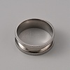 201 Stainless Steel Grooved Finger Ring Settings STAS-WH0027-26E-P-2