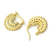 Brass with Cubic Zirconia Hoop Earrings EJEW-K256-05G-2