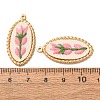 304 Stainless Steel & Cloth Embroidered Pendants FB-CBAFBAF-11G-02-3
