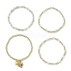 4Pcs 4 Styles Adjustable Natural Aquamarine & Synthetic Hematite Bead Bracelets BJEW-JB14151-02-4