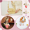 2Pcs 2 Colors Resin & Enamel Strawberry with Flower Keychains KEYC-PH0002-41-5
