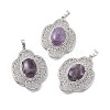 Natural Amethyst Pendants G-P492-01P-07-1