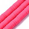 Flat Round Handmade Polymer Clay Beads CLAY-R067-10mm-25-1