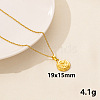304 Stainless Steel Flat Round with Fairy Pendant Necklaces IS6565-2-1