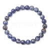 3Pcs 3 Styles Natural Blue Spot Jasper Beaded Stretch Bracelets for Women Men BJEW-JB13401-3