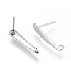Non-Tarnish 304 Stainless Steel Ear Stud Components X-STAS-F222-036-2
