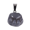 Natural Grey Agate Carved Pendants G-Q608-01B-1
