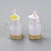 Fruit Theme Resin Bubble Tea Pendants RESI-WH0011-07E-1