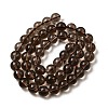 Natural Smoky Quartz Round Beads Strands G-E329-8mm-38-2
