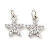 Rack Plating Brass Micro Pave Clear Cubic Zirconia Pendants KK-B093-12B-P-1