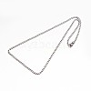 Boy's 304 Stainless Steel Curb Chain Necklaces NJEW-E026-13-3