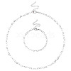 1 Set Brass Heart Link Chain Bracelet & Necklace SJEW-TA0001-05-2