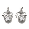 Brass Clear Cubic Zirconia Constellation Charms KK-J278-33P-F-1