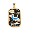 Tarot 304 Stainless Steel Enamel Pendants STAS-M119-09O-G-1