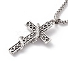 Alloy Cross with Snake Pendant Necklace with 304 Stainless Steel Chains NJEW-C007-09AS-3