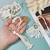 4Pcs 2 Styles Natural Wood Bead Tassel Pendant Decoraiton HJEW-FH00189-3