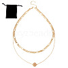 Brass Double Layer Necklaces NJEW-TAC0020-1
