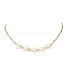 Ocean Dyed Synthetic Turquoise Starfish Beaded Bib Necklaces with 304 Stainless Steel Satellite Chains NJEW-JN05979-02-2