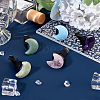 5Pcs Moon Natural Amethyst & Amazonite & Rose Quartz & Green Aventurine & Opalite Car Air Vent Clips HJEW-BC00069-4