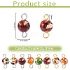 48Pcs 8 Styles Synthetic Amber Links Connector Charms PALLOY-FH00133-2