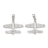 Brass Micro Pave Clear Cubic Zirconia Pendants KK-G549-18D-P-1