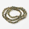 Electroplate Transparent Glass Beads Strands EGLA-A034-T2mm-O09-2