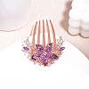 Alloy Rhinestone Hair Combs PW-WGA76E6-04-1