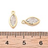 Brass Micro Pave Clear Cubic Zirconia Charms KK-G516-27G-3