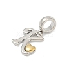 Brass European Dangle Charms KK-Z097-01K-GP-2