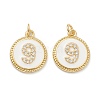 Brass Micro Pave Clear Cubic Zirconia Charms ZIRC-I052-16G-09-2