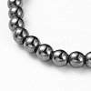 Non-Magnetic Synthetic Hematite Beads Stretch Bracelets BJEW-JB04782-03-4