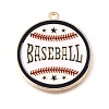 Baseball Alloy Enamel Pendants AL-CBA2166-01G-03-1