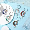 5Pcs 5 Styles Natural Lapis Lazuli & Red Jasper & Amazonite & Tiger Eye & White Moonstone Keychain KEYC-JKC00947-2