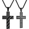 American Flag Bible Cross 304 Stainless Steel Pendant Necklaces for Men FS-WGFCD71-05-1