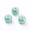 Glazed Porcelain Beads PORC-D001-10mm-03-1