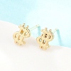 Brass Stud Earrings EJEW-P346-01D-G-1