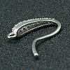 Brass Micro Pave Cubic Zirconia Earring Hooks X-ZIRC-K018-01P-2