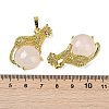 Natural Quartz Crystal Ball with Leopard Shape Brass Pendants KK-F887-04G-31-3