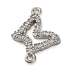 Brass Micro Pave Clear Cubic Zirconia Butterfly Links Connector Charms KK-A230-03C-P-2