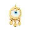 Rack Plating Handmade Evil Eye Lampwork Pendants KK-F838-01F-G-1