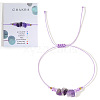 Chakra Style Natural Amethyst Chips Braided Bead Bracelets for Women Men CM2538-2-1