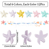 72Pcs 6 Colors Opaque Resin Cabochons RESI-SC0002-79-2
